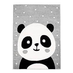 BARNETEPPE Teppe til barnerom for gutt jente med dyr Bubble Panda grå Panda