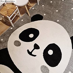 Barneteppe - Bubble Panda (grå)