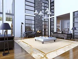 Wilton-teppe - Cerasia (beige/hvit/gull)