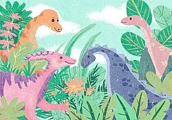 Barneteppe - Dino Friends (multi)