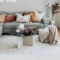 Wilton-teppe - Art Silk (lysegrå/beige)