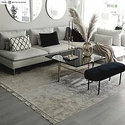 Wilton-teppe - Art Silk (lysegrå/beige)