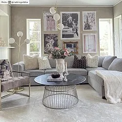 Wilton-teppe - Art Silk (lysegrå/beige)