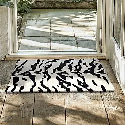 Dørmatte - Zebra Tufted Wool Premium (hvit/svart)