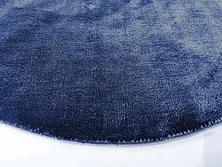 Rundt teppe - Recycled PET with viscose look (navy)