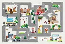 Barneteppe - City Street (multi)