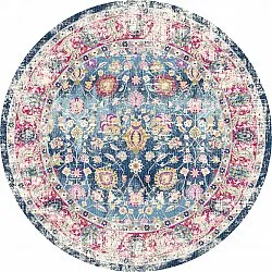 Rundt teppe - Bouhjar (blå/rosa/multi)