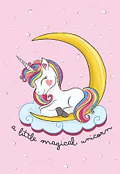 Barneteppe - Magical Unicorn (rosa)