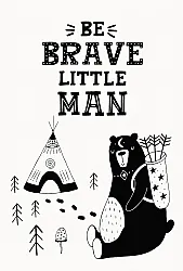 Barneteppe - Camping Bear (hvit)