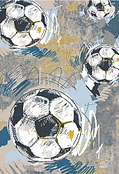 Barneteppe - Cartoon Footballs (multi)