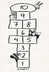 Barneteppe - Hopscotch Animals (hvit)