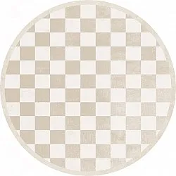 Rundt teppe - Nevada (beige/hvit)