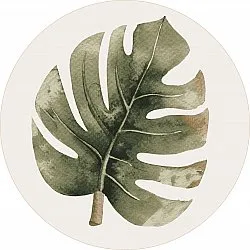 Rundt teppe - Falling Leaves (grønn)