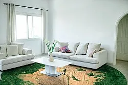 Rundt teppe - Positano (beige/grønn)
