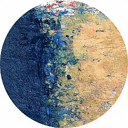 Rundt teppe - Sindia (beige/blå)