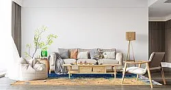Wilton-teppe - Sindia (beige/blå)