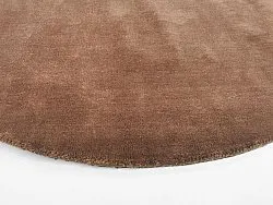 Rundt teppe - Recycled PET with viscose look (brun)