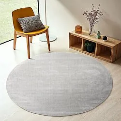 Rundt teppe - Recycled PET with viscose look (grå)