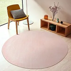 Rundt teppe - Recycled PET with viscose look (rosa)