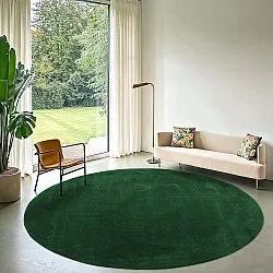 Rundt teppe - Recycled PET with viscose look (grønn)