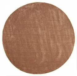 Rundt teppe - Recycled PET with viscose look (brun)