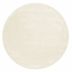 Rundt teppe - Recycled PET with viscose look (offwhite)