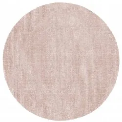 Rundt teppe - Recycled PET with viscose look (lysebrun)