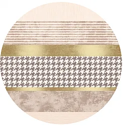 Rundt teppe - Esme (beige/multi)