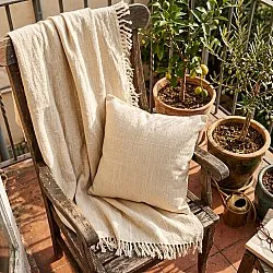 Pledd - Veya cotton throw (krem)