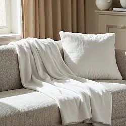 Pledd - Aranga Super Soft Throw (hvit)