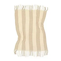 Tepper - Ullmixpledd - Beatriz Stripe (beige/hvit)