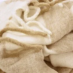 Tepper - Ullmixpledd - Beatriz Stripe (beige/hvit)