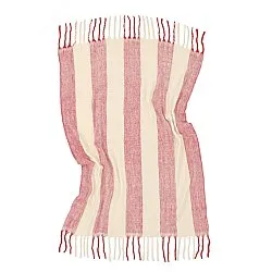 Tepper - Ullmixpledd - Beatriz Stripe (rød/hvit)