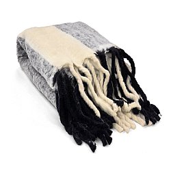 Tepper - Ullmixpledd - Beatriz Stripe (svart/hvitt)