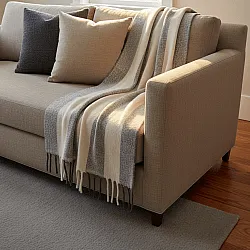 Tepper - Ullmixpledd - Beatriz Stripe (svart/hvitt)