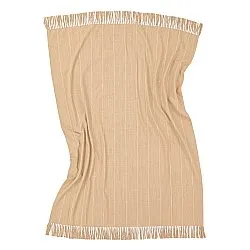 Tepper - Bomullspledd - Martina Stripe (beige/hvit)