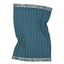 Tepper - Bomullspledd - Martina Stripe (blå/hvit)