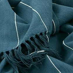 Tepper - Bomullspledd - Martina Stripe (blå/hvit)