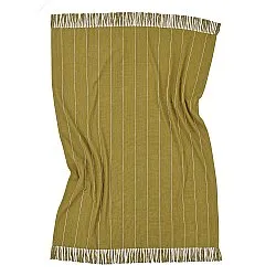 Tepper - Bomullspledd - Martina Stripe (grønn/hvit)