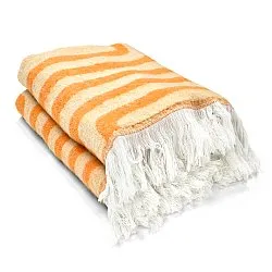 Tepper - Ullmixpledd - Melody (beige/oransje)