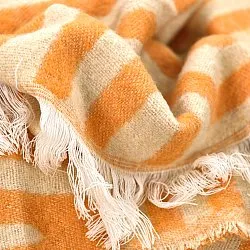 Tepper - Ullmixpledd - Melody (beige/oransje)