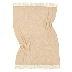 Tepper - Bomullspledd - Denisa Fishbone (beige/hvit)