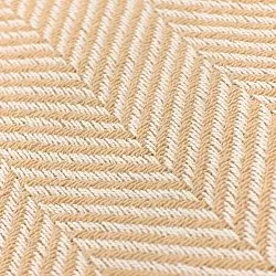 Tepper - Bomullspledd - Denisa Fishbone (beige/hvit)
