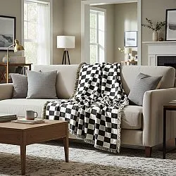Pledd - Wallace Tapestry Blanket (svart/hvitt)