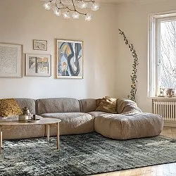 Flatvevd teppe - Bechar (svart/multi)