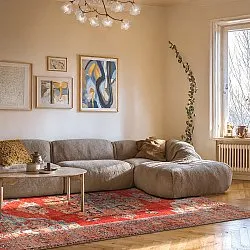 Flatvevd teppe - Madevan (rød)