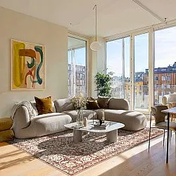 Flatvevd teppe - Meralis (rød)