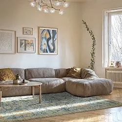 Flatvevd teppe - Noura (blå)
