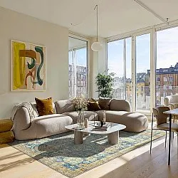 Flatvevd teppe - Noura (blå)