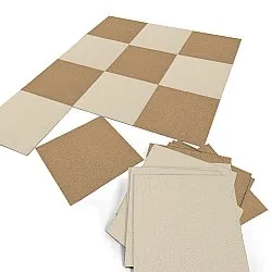 Helteppe - Almeria Tekstilfliser 24 stk. (beige)